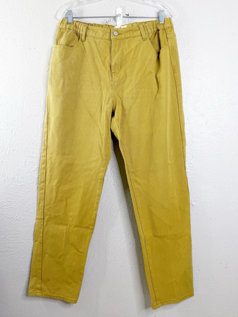 Betsey's Boutique Large (Actual  32x27.5) Yellow Stretch Waist Ankle Jeans EUC